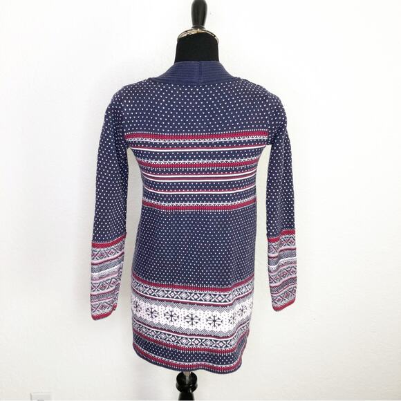 Hanna Andersson navy white red snowflake Nordic cardigan size Extra Small XS - Picture 16 of 16